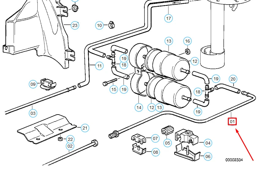 NEW BMW 8 E31 FUEL FEED LINE 16121180335 1180335 ORIGINAL