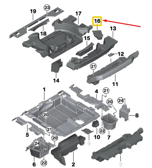 NEW BMW X3 G01 TRUNK FLOOR LEFT INSER FOAM 51477938123 7938123 2017 ORIGINAL