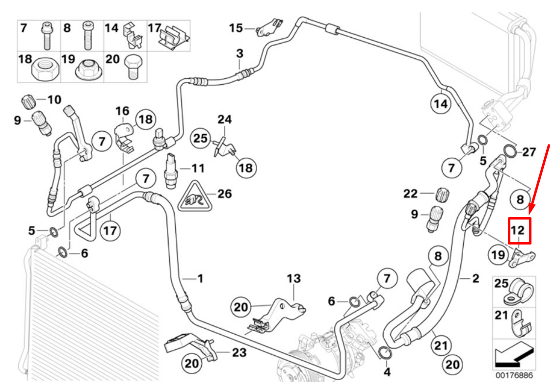 new bmw 3 e90 filler connection bracket 6951642 64536951642 original