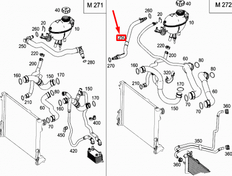 NEW MERCEDES-BENZ C W204 EXPANSION TANK VENT LINE A2045010925 ORIGINAL