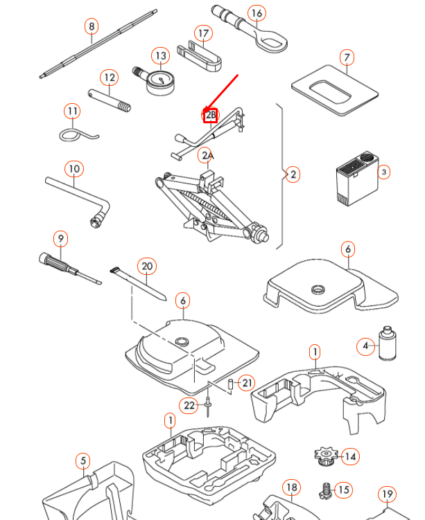 NEW AUDI A4 B8 VEHICLE LIFTING JACK HANDLE CRANK 8K0011221 ORIGINAL