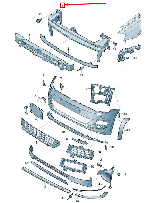 NEW VOLKSWAGEN GOLF 5G MK7 FRONT BUMPER REINFORCEMENT 5GM807109AB ORIGINAL