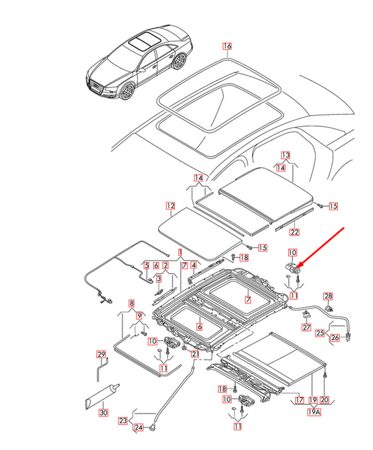new audi a8 d4 panoramic sunroof electric motor 4h4959591a original