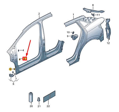 new vw id.4 e21 center fender bracket 11a810413 original