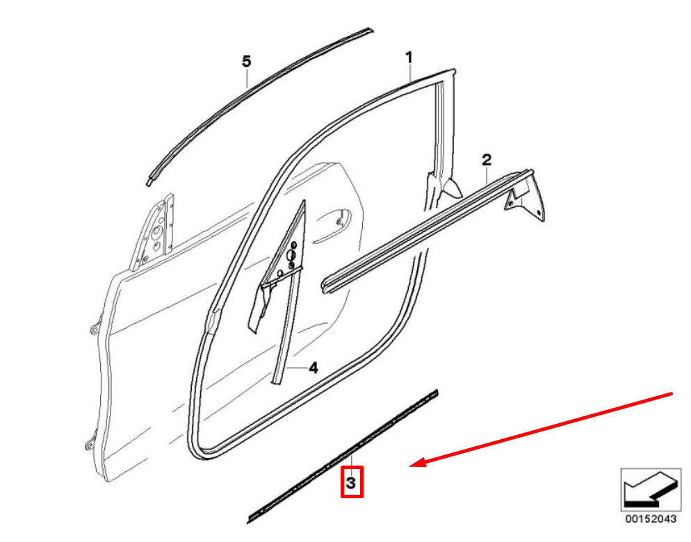 new bmw z4 roadster e85 door weatherstrip joint seal 51337016643 7016643