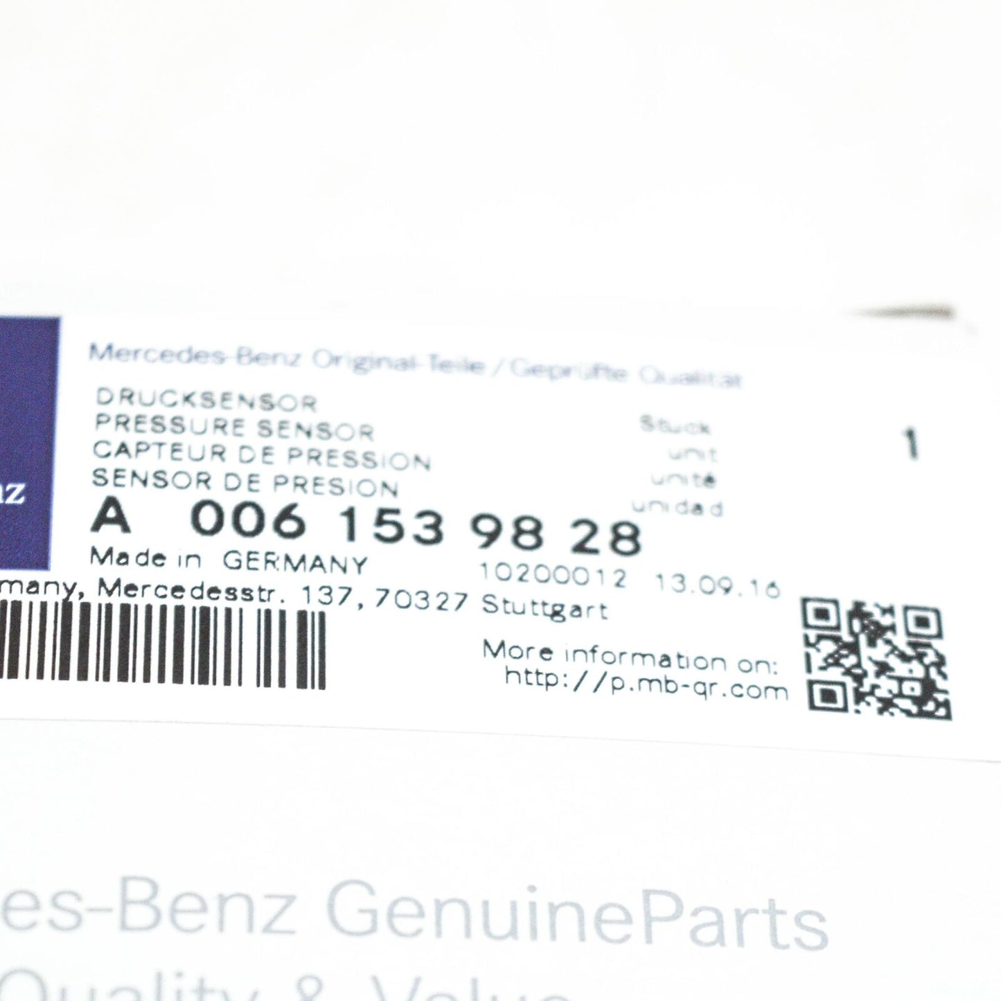 NEW MERCEDES BENZ E-CLASS W211 MAP SENSOR A0061539828 ORIGINAL