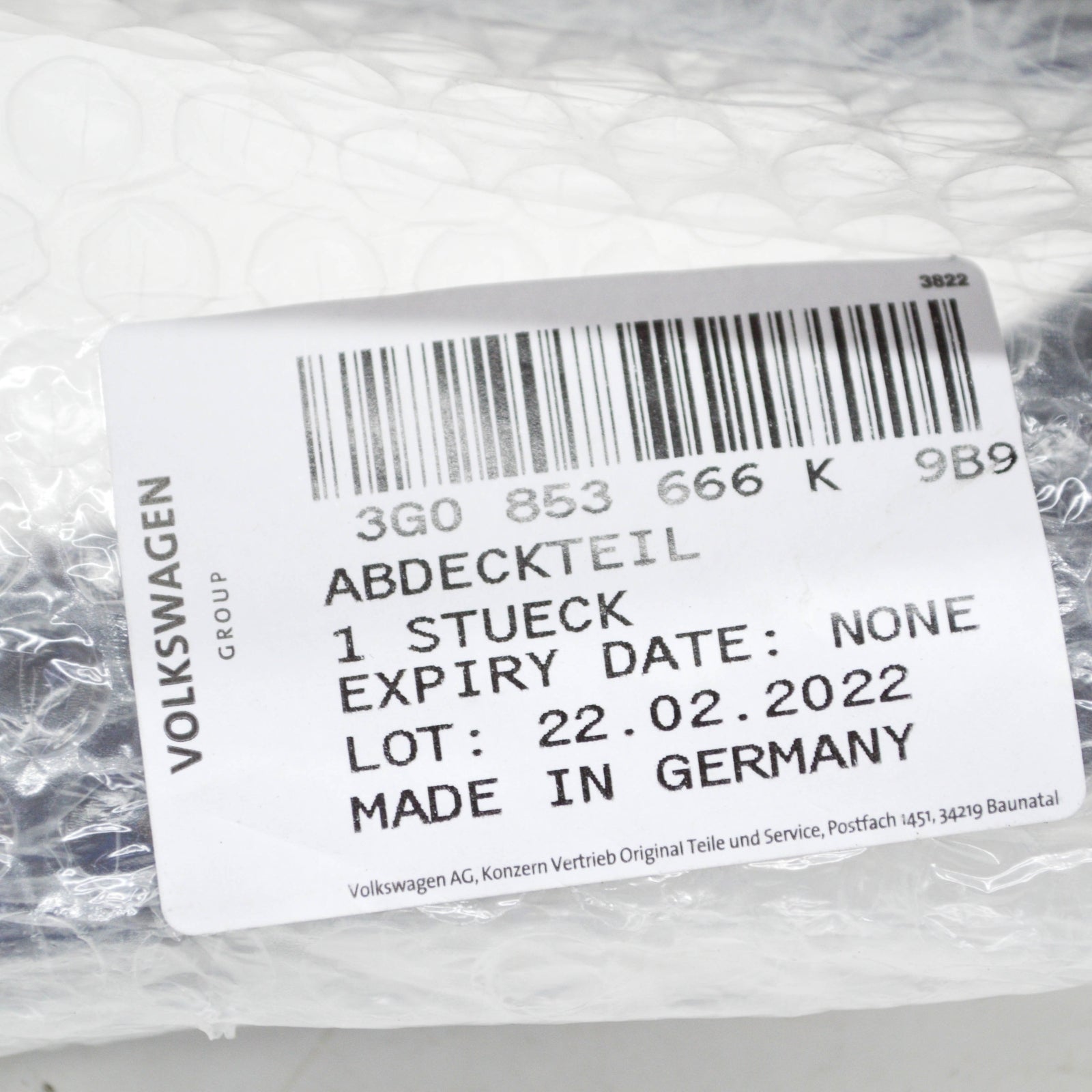 NEW VOLKSWAGEN PASSAT B8 FRONT RIGHT GRILL 3G0853666K9B9 2016 ORIGINAL