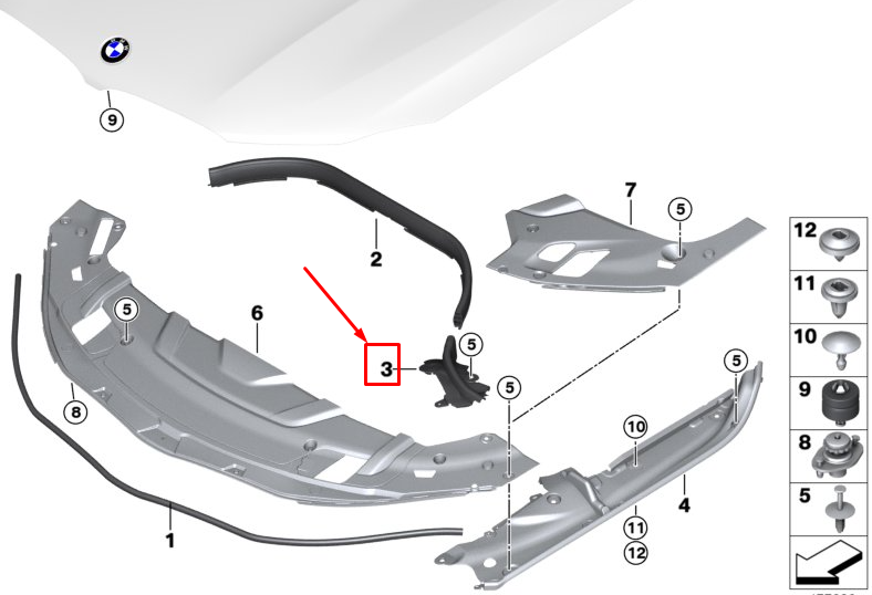 new bmw 6 gran turismo g32 left side bonnet gasket 51767371479 original