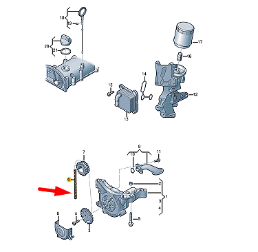 NEW AUDI A3 8P OIL PUMP CHAIN 03F115225 ORIGINAL