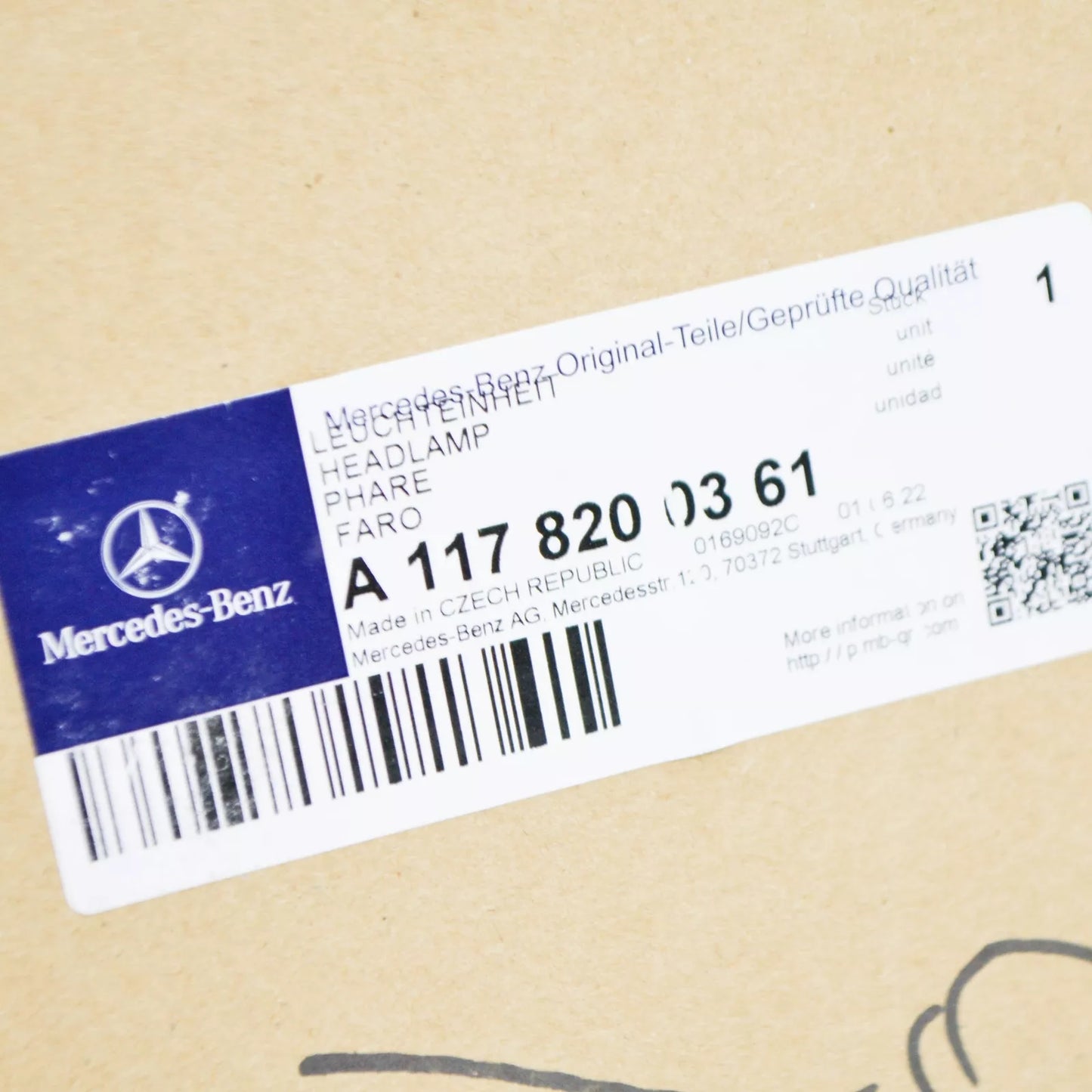 NEW MERCEDES-BENZ CLA COUPE C117 FRONT LEFT HEADLIGHT LHD A1178200361 ORIGINAL