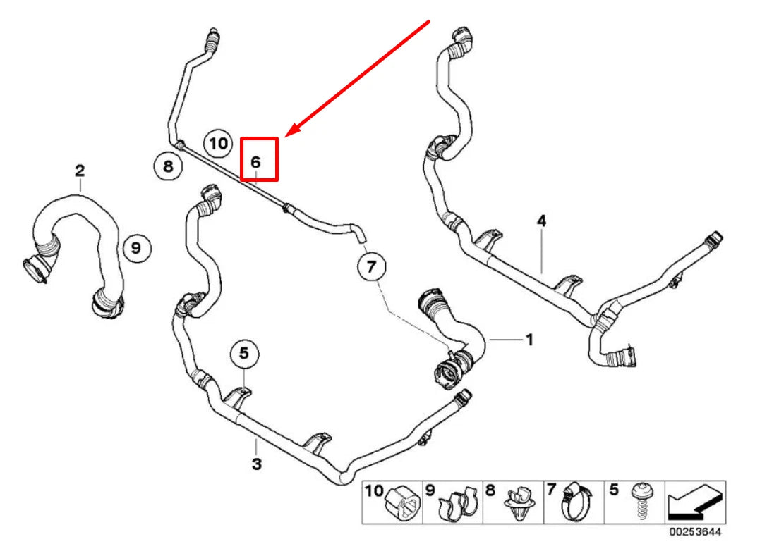 NEW BMW Z4 ROADSTER E89 RADIATOR TOP VENTING LINE 17127585740 7585740 ORIGINAL