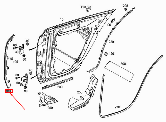 new mercedes-benz cls c257 rear right door sealing a2577301201 original