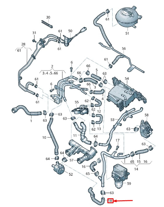 NEW VOLKSWAGEN T-ROC A11 COOLANT HOSE PIPE 5Q0122058E