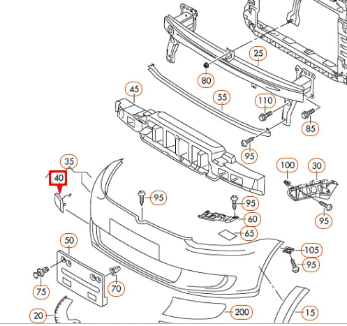 NEW VW TOURAN 1T FRONT BUMPER TOW HOOK EYE CAP COVER 1T0807241CGRU