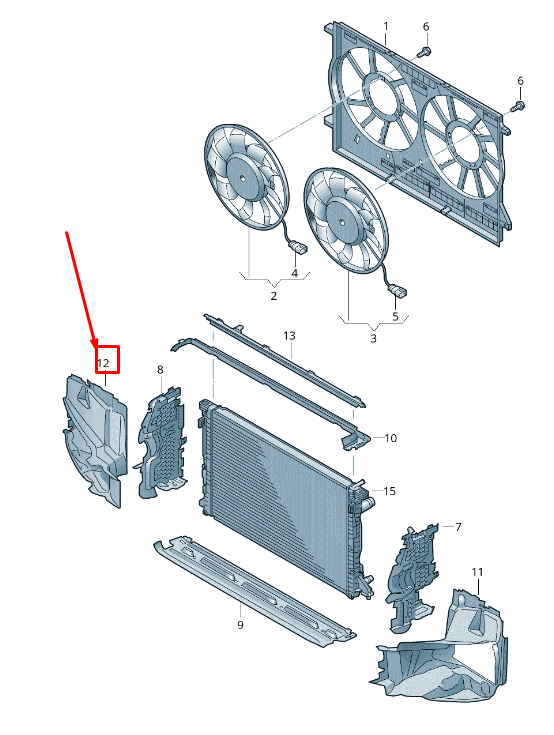 new audi a8 4n right engine radiator air guide 4n0145334r original
