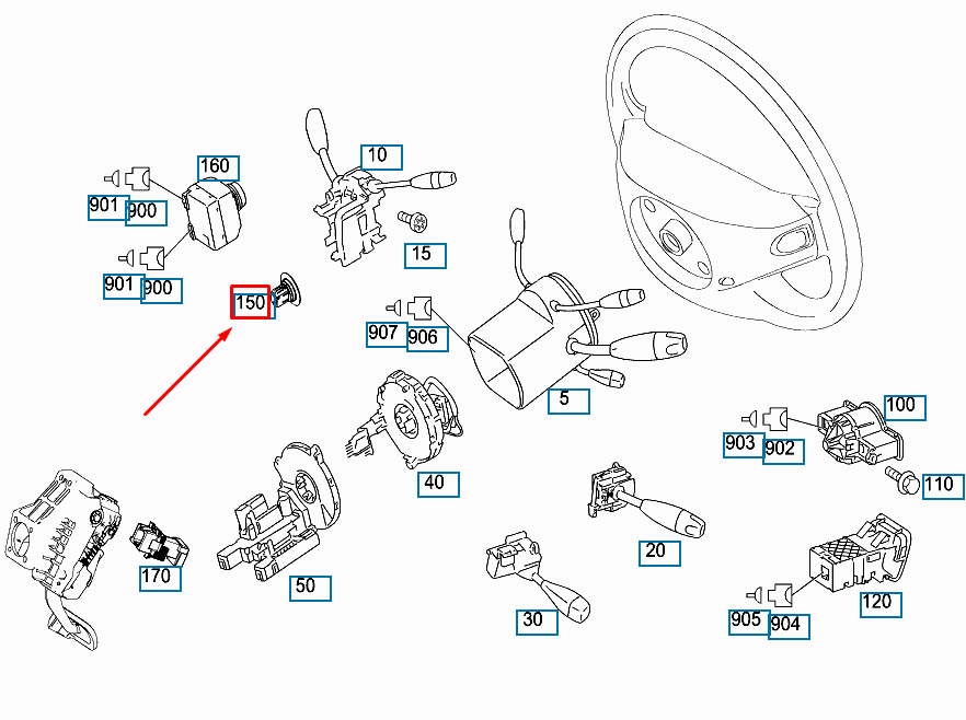 new mercedes-benz s w221 start/stop ignition button a2215450814 original