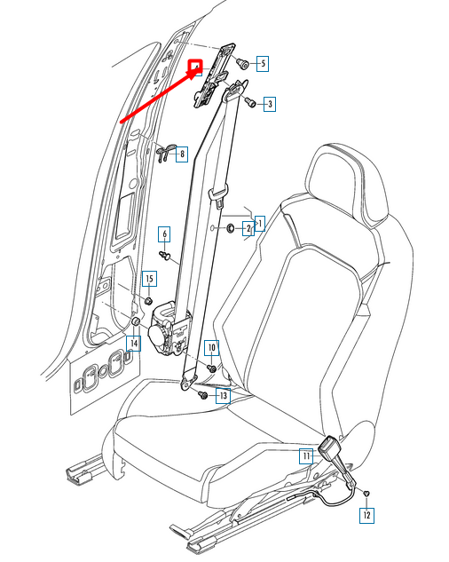 new volkswagen arteon 3h7 front seat belt height adjuster 4m0857819a original