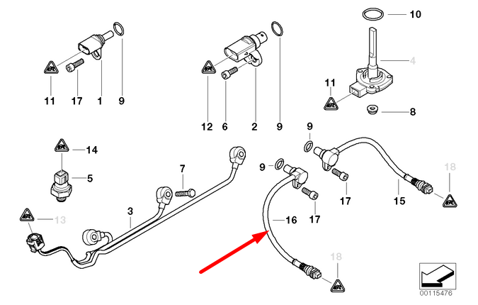 new bmw 7 e66 right camshaft position sensor 12147539170 6.0 petrol original
