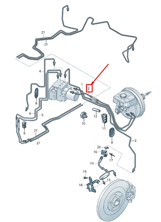 NEW AUDI A8 4N BRAKE LINE FROM BRAKE CYLINDER TO HYDRAULIC 4N2614706G ORIGINAL