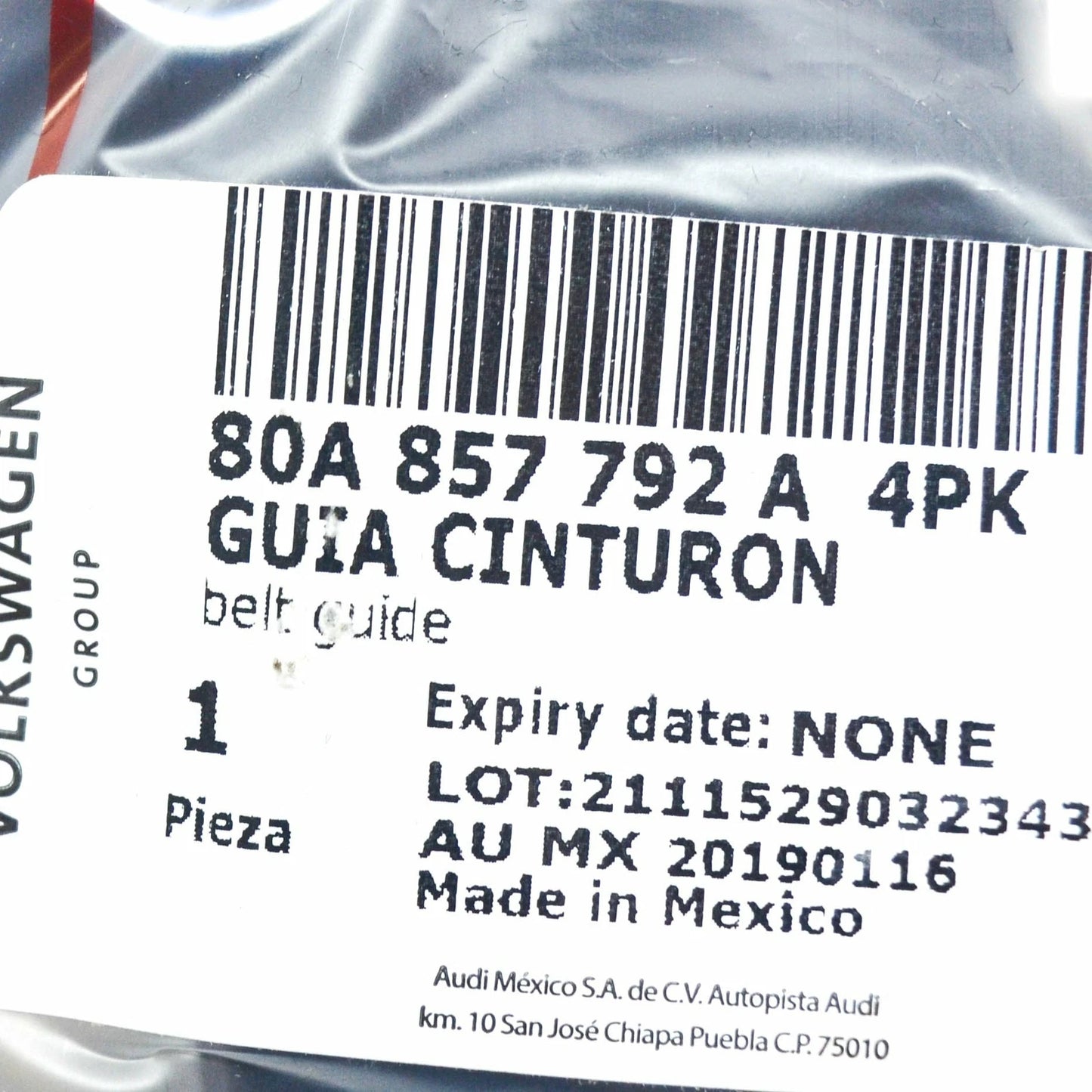 NEW AUDI Q5 80A REAR RIGHT SEAL BELT GUIDE 80A857792A4PK