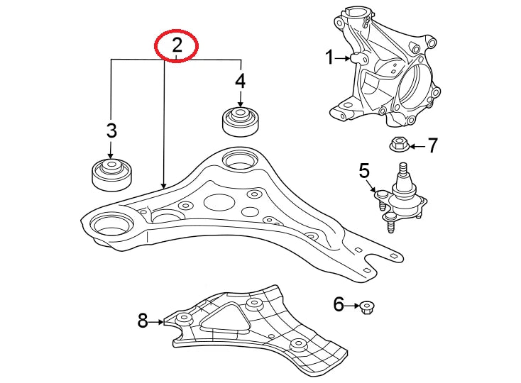 NEW VOLKSWAGEN ID.4 FRONT RIGHT TRACK CONTROL ARM 1EA407152A ORIGINAL