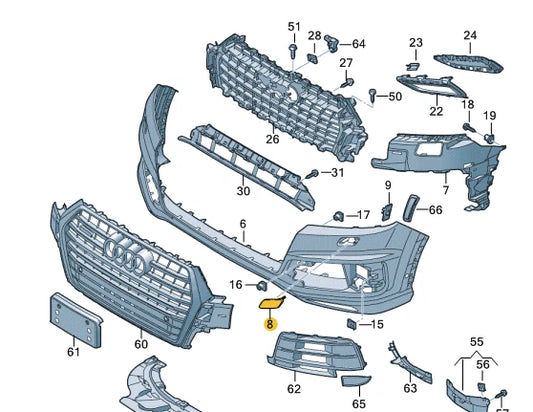NEW AUDI Q7 4M FRONT LEFT HEADLIGHT WASHER COVER CAP 4M0807753AGRU ORIGINAL