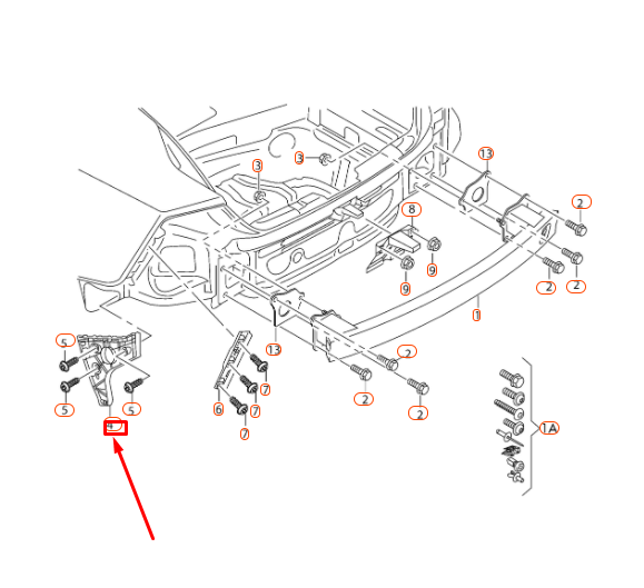 NEW AUDI A7 SPORTBACK 4G8 REAR BUMPER RIGHT OUTER GUIDE 4G8807454A ORIGINAL