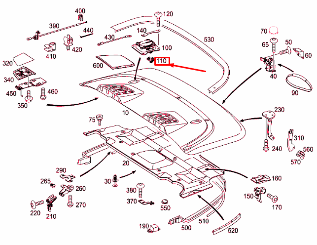 NEW MERCEDES-BENZ E COVERTIBLE A207 FOLDING TOP SWITCH A2098201710 ORIGINAL