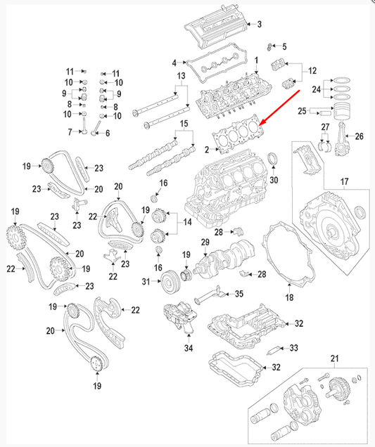 new audi s4 b7 left cylinder head gasket 079103383ar 4.2 petrol original