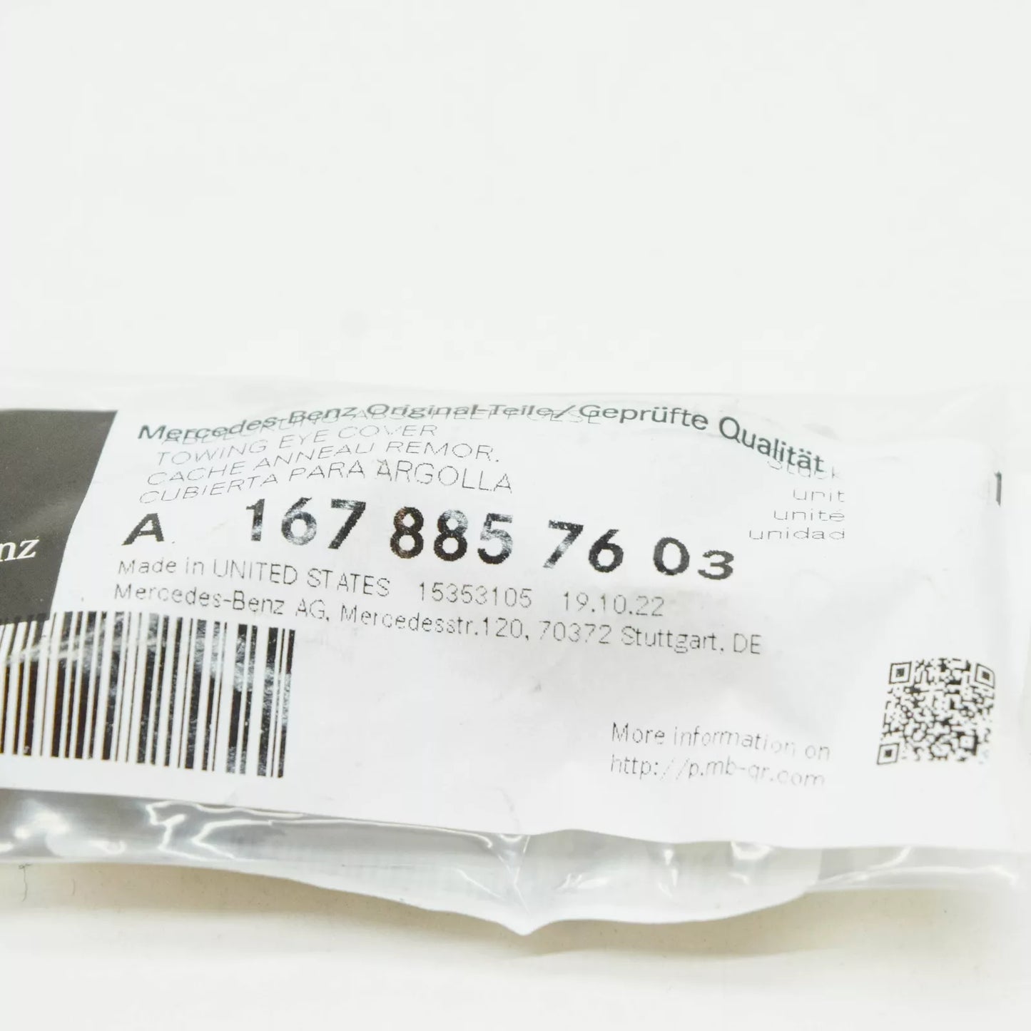 NEW MERCEDES-BENZ GLE W167 FRONT BUMPER TOW EYE COVER A1678857603 ORIGINAL