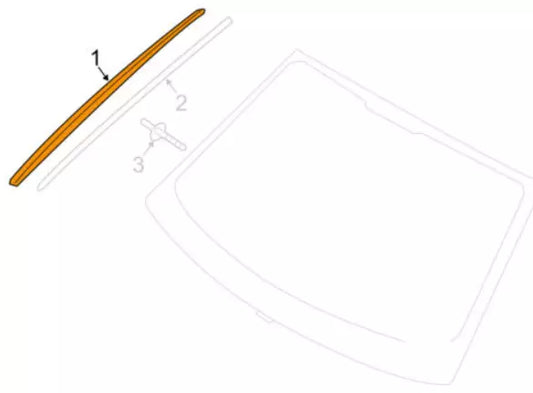 NEW AUDI Q5 FY FRONT WINDSHIELD RIGHT VERTICAL TRIM 80A854328B9B9 ORIGINAL