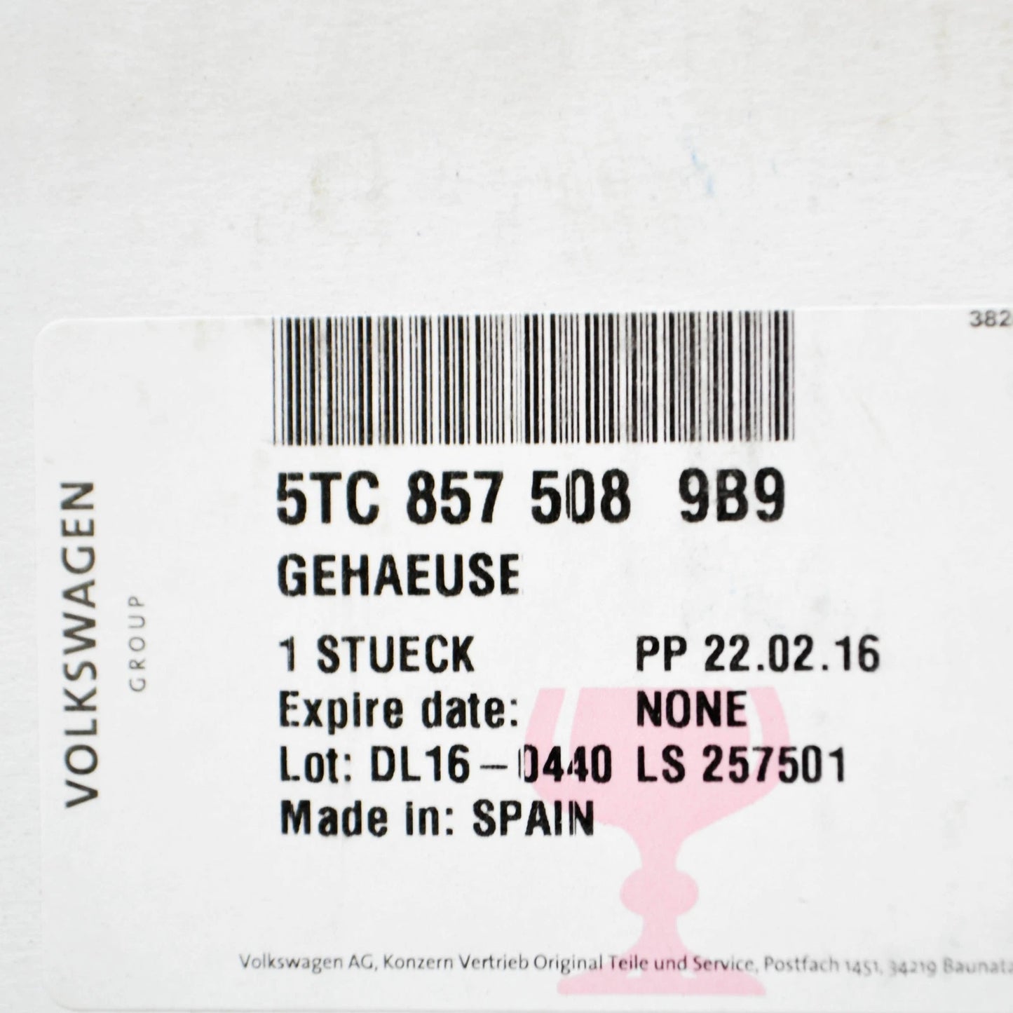 NEW VW TOURAN 5T FRONT RIGHT SIDE WING MIRROR RHD 5TC8575089B9 ORIGINAL