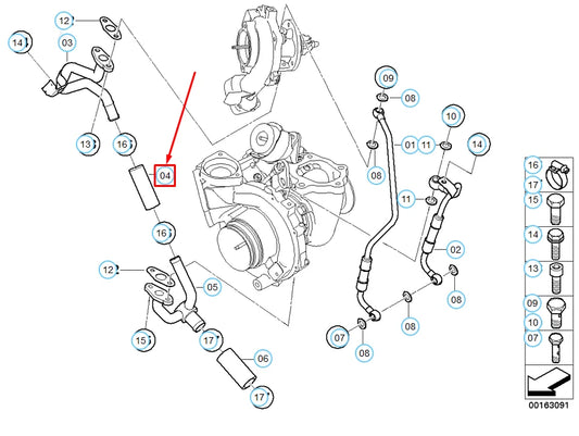 NEW BMW 1 E81 TURBOCHARGER OIL SUPPLY HOSE 11422249206 2249206 ORIGINAL