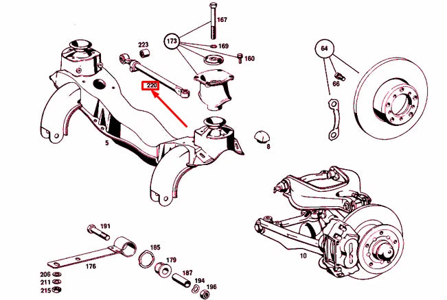 NEW MERCEDES-BENZ S W108 FRONT AXLE GUIDE ROD A1113300330 ORIGINAL