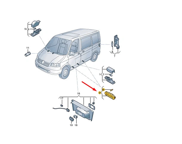 NEW VW TRANSPORTER T5 ENTRY LIGHT WITH LETTER 'MULTIVAN' 7E5947415J72A