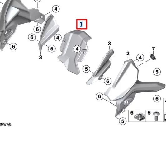 NEW BMW K80 F750 GS SLIPSTREAM DEFLECTOR CENTER 46638564651 ORIGINAL