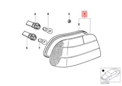 NEW BMW E38 SEDAN TAIL LIGHT LEFT 8360079 63218360079 ORIGINAL
