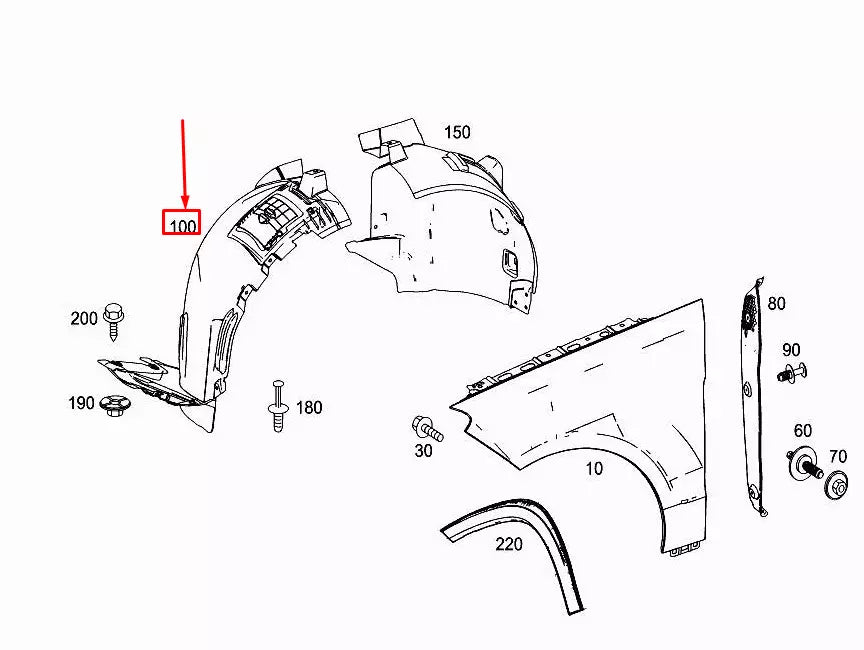 NEW MERCEDES-BENZ GLE COUPE C292 FRONT LEFT FENDER LINER A2926900030 ORIGINAL