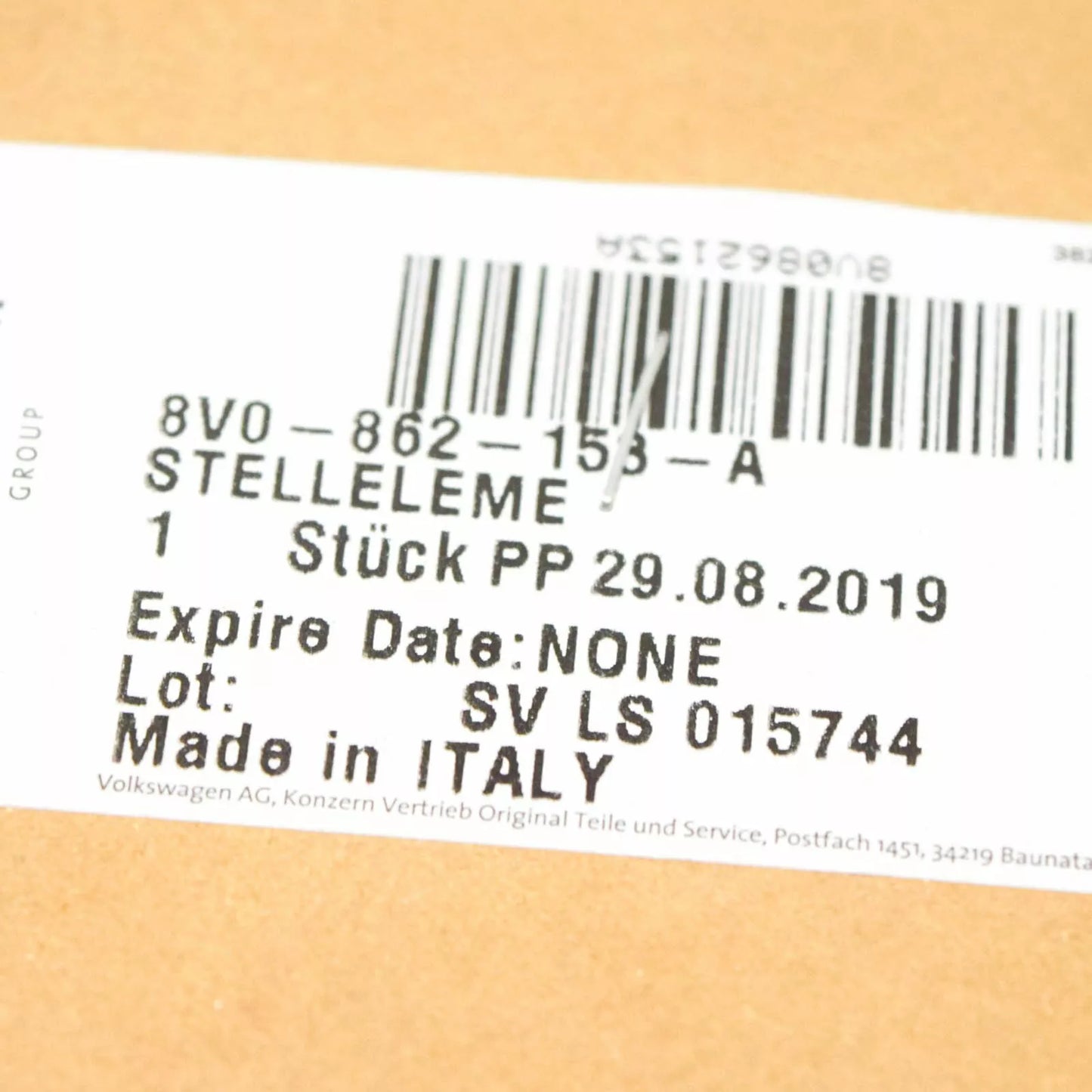 NEW AUDI A1 8X FUEL FILLER FLAP ACTUATOR 8V0862153A