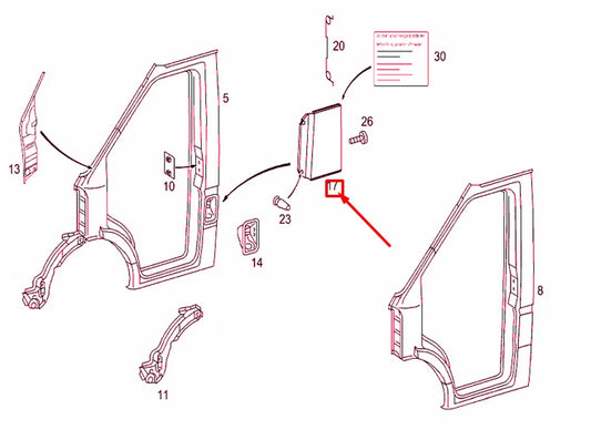 NEW MB SPRINTER 903 LEFT SIDE PANELLING TANK FLAP A9017500003