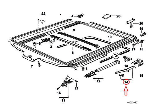 new bmw 3 e36 sunroof water channel repair kit 5412119050 original