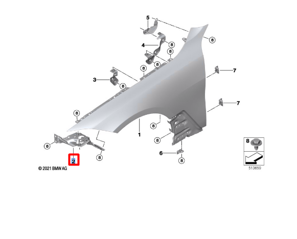 new bmw 4 gran coupe g26 front right fender holder 41009466094 original