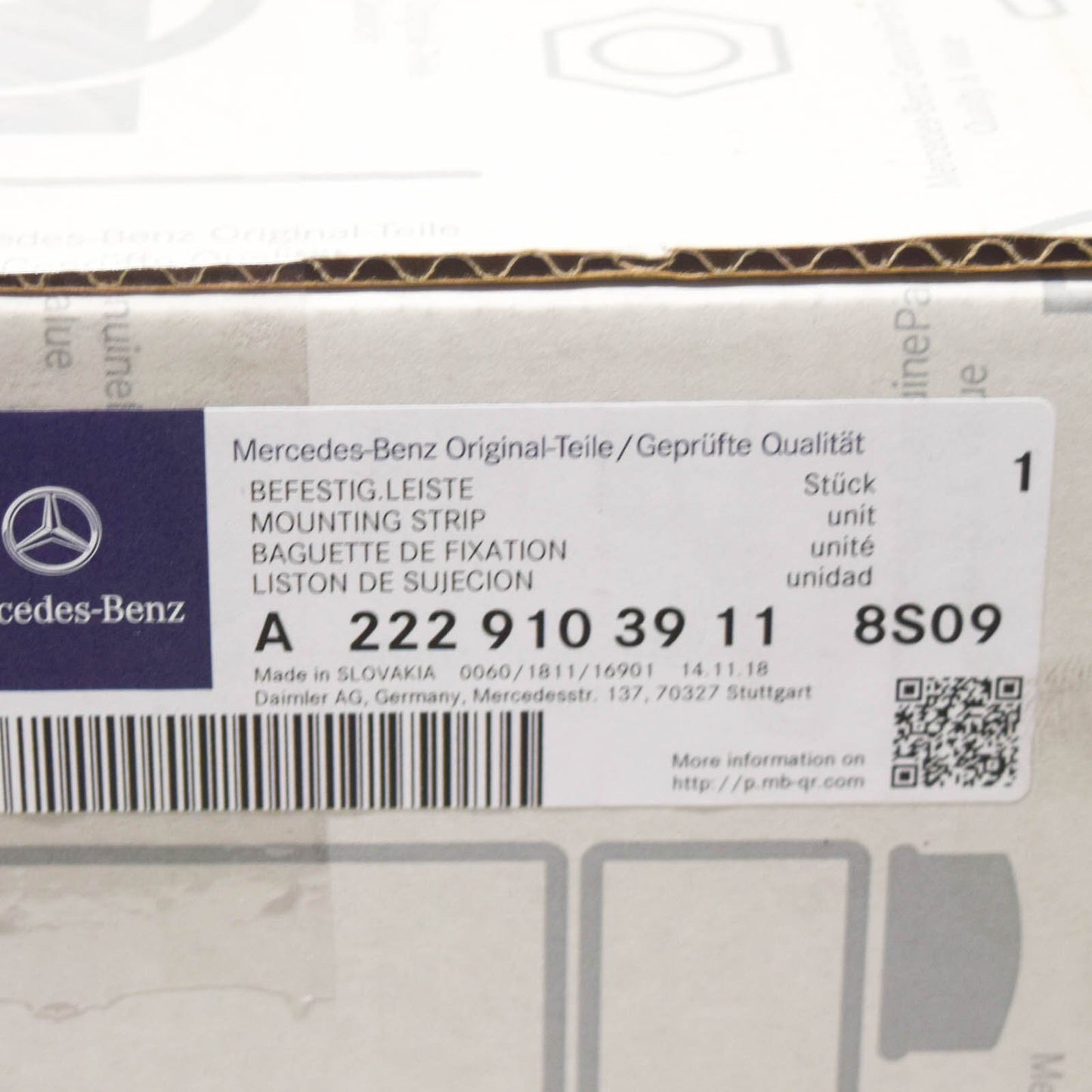 new mercedes-benz s-class w222 front seat back trim a22291039118509 original