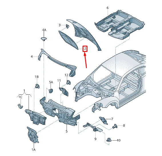 NEW VW BEETLE 5C FRONT HOOD INSULATION PAD 5C5863835 ORIGINAL