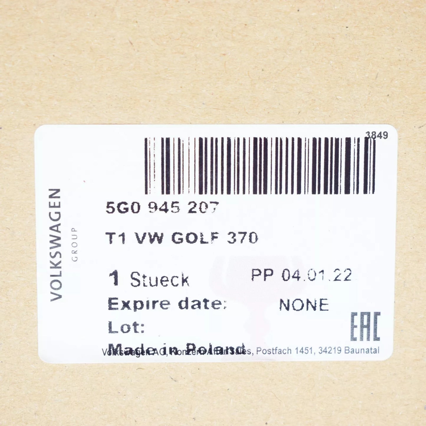 NEW VW GOLF MK7 REAR LEFT OUTER LED TAILLIGHT 5G0945207 ORIGINAL