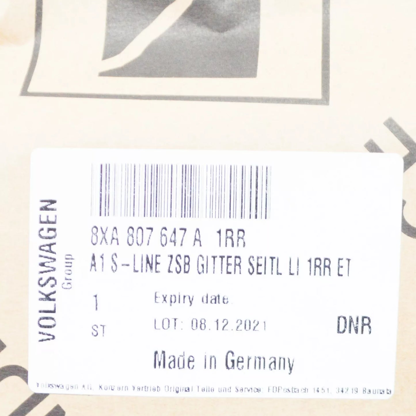 NEW AUDI A1 8X FRONT BUMPER LEFT GRILLE 8XA807647A1RR