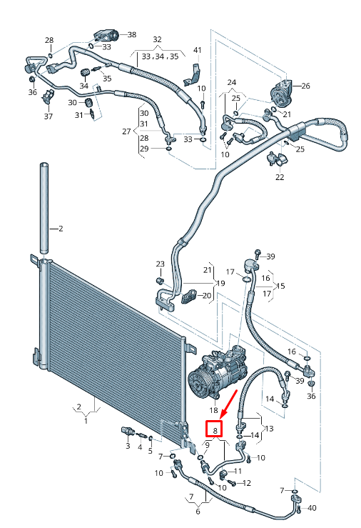 NEW AUDI A8 4N A/C REFRIGERANT LINE 4N0260702S ORIGINAL