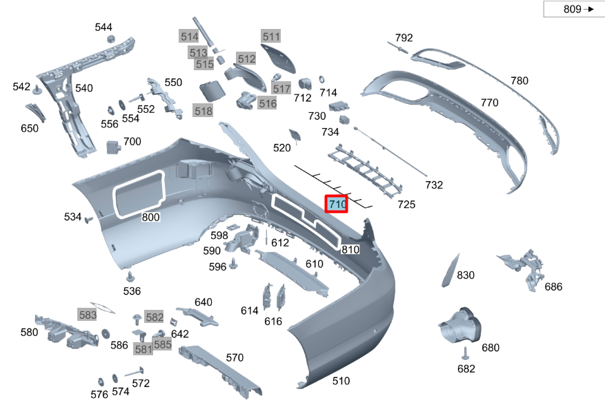 NEW MERCEDES-BENZ C COUPE C205 REAR BUMPER CABLE HARNESS A2055401541 ORIGINAL