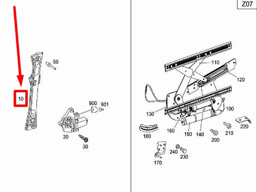 NEW MERCEDES-BENZ S W221 REAR RIGHT DOOR WINDOW REGULATOR A2217300246 ORIGINAL
