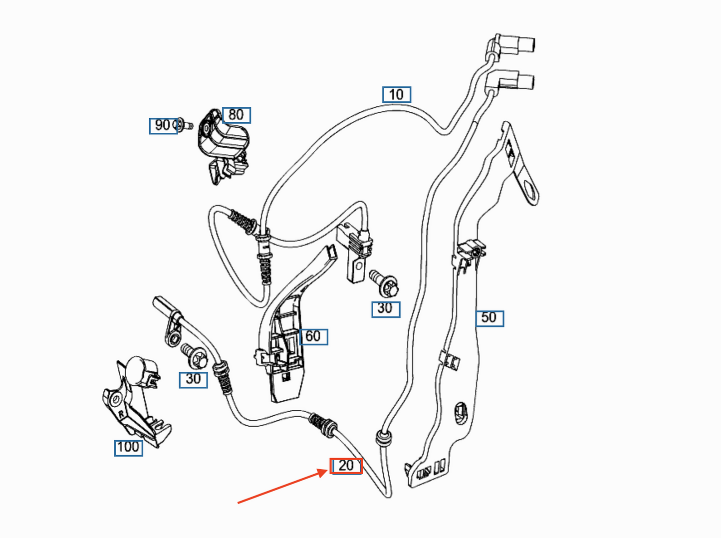 NEW MERCEDES-BENZ SL R231 ABS WHEEL SPEED SENSOR FRONT A2319053101 ORIGINAL